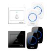 CACAZI H10 Wireless Music Doorbell, UK Plug, Black, 1 for 2 Set - 2