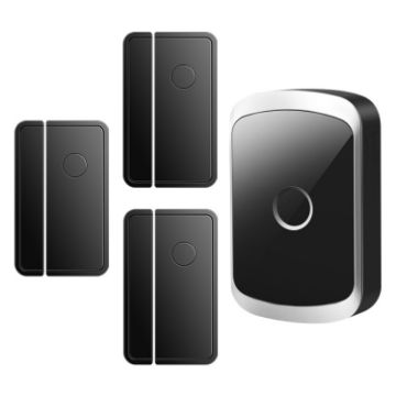 CACAZI M20 Wireless Doorbell & Alarm, US Plug, Black, 1 For 3 Split Sensor - 1