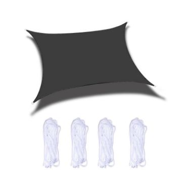 5m x 5m Black Outdoor Waterproof Anti-UV Sunshade Sail Canopy - 1