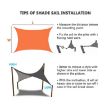 5m x 5m Beige Waterproof Outdoor Garden Sunshade Sail Canopy - 3