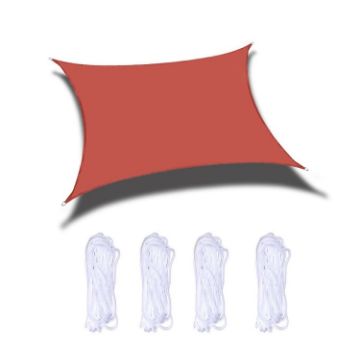 Red Outdoor Sunshade Sail 5m x 5m Waterproof Anti-UV Canopy - 1