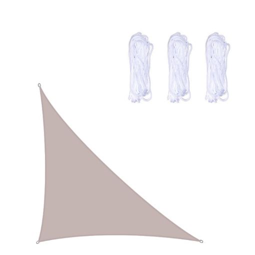 4m x 4m x 5.7m Khaki Triangle Sunshade Sail Waterproof Canopy - 1