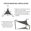 4m x 4m x 5.7m Khaki Triangle Sunshade Sail Waterproof Canopy - 3