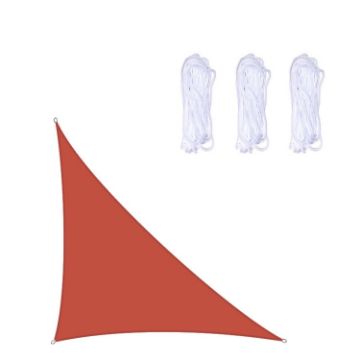 Red Triangle Outdoor Sunshade Sail, Waterproof & Anti-UV, 4x4x5.7m - 1