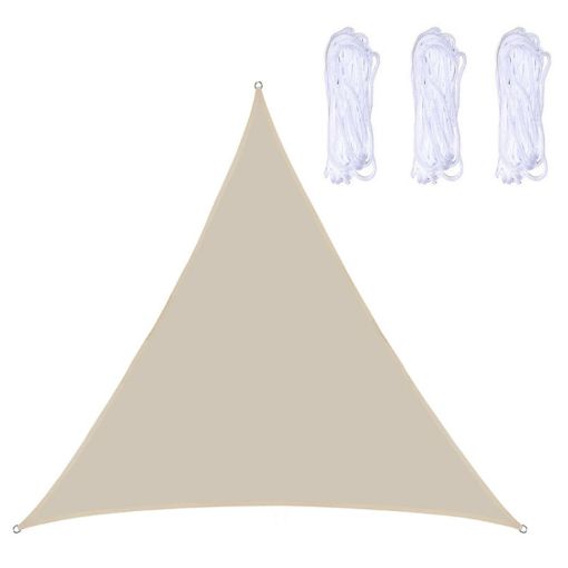 Triangle Waterproof Sunshade Sail, Anti-UV Canopy, 2m x 2m x 2m Beige - 1