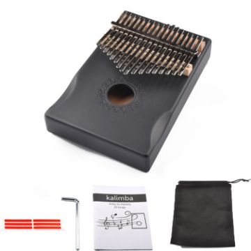 17-Tone Black Kalimba Kit, Beginner's Finger Piano Introduction - 1