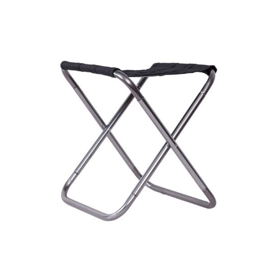 Portable Folding Camping Chair 7075 Aluminum, 24.5x22.5x27cm Silver Gray - 1