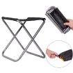 Portable Folding Camping Chair 7075 Aluminum, 24.5x22.5x27cm Silver Gray - 5