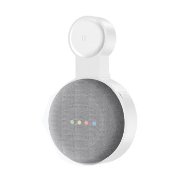 Google Nest Mini Wall-Mount Power Cable Storage Bracket (White) - 1