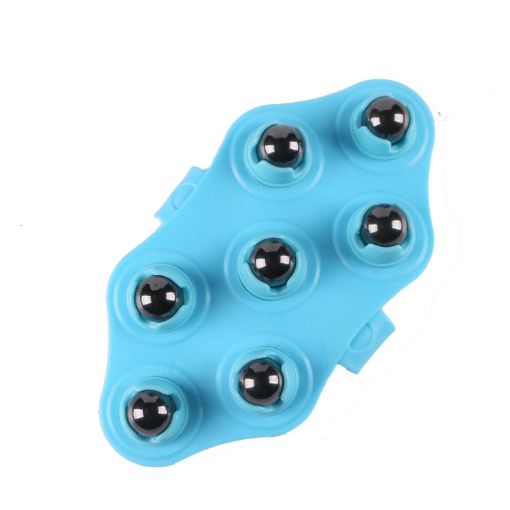 Seven-Ball Multifunctional Meridian Brush & Roller Massager, Blue - 1