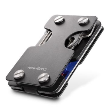 New-Bring Black Metal Card Holder & EDC Wallet for Keys & U Disk - 1