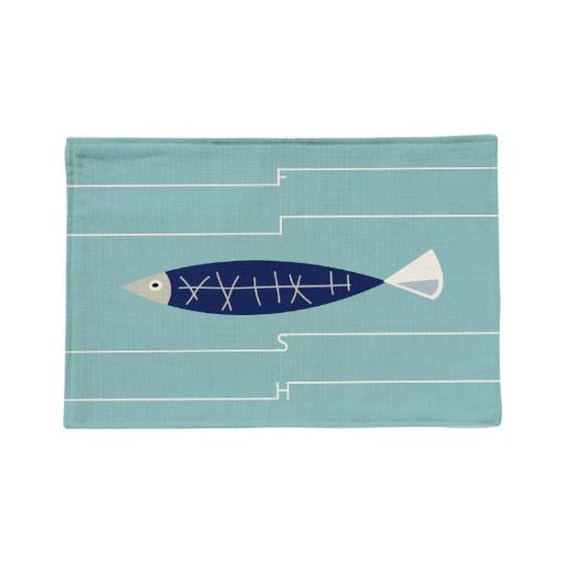 Bluefish Cotton Linen Anti-slip Geometric Placemat Potholder - 1