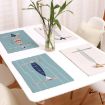 Bluefish Cotton Linen Anti-slip Geometric Placemat Potholder - 2