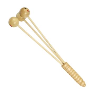 Smiling Face Wooden Massage Hammer - Multifunctional Health Tool - 1