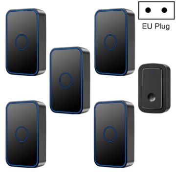 CACAZI A19 Wireless Music Doorbell, EU Plug, Black, No Battery - 1