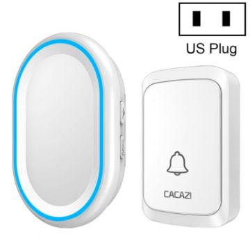 CACAZI A80 Wireless Music Doorbell, US Plug, No Battery (White) - 1
