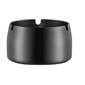 Large Black Windproof Drop-Proof Thickened Stainless Steel Ashtray - 1