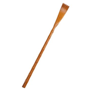 BQR01 Round Nature Color Long Handle Wooden Back Scratcher - 1