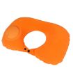 Inflatable Travel U-Shaped Neck Pillow, Flocked Orange U009-070 - 1