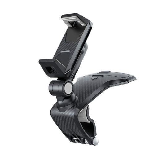 YF011 Car Control Panel Phone Bracket with Number Plate - Black Gray - 1