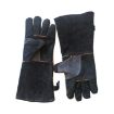 JJ-2002 Gardening Cut-Proof Leather Welding Gloves, 40cm Black - 1