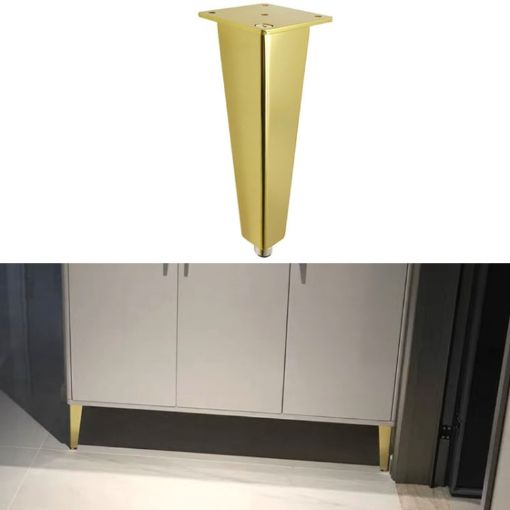 Gold Adjustable Aluminium Furniture Stand Legs, 10cm Height - 1