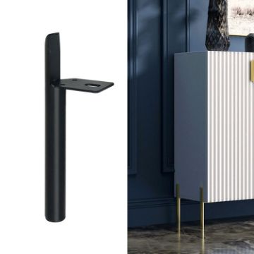 Cylindrical Metal Furniture Legs 18cm, Matte Black (LH-D012-01) - 1