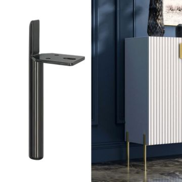 Cylindrical Metal Furniture Support Legs, 18cm (Gun Black) LH-D012-01 - 1
