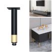 Adjustable Black Gold Metal Furniture Legs, 14cm Height - 1
