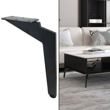 LH-DJ08 Matte Black Adjustable Knife Shape Furniture Legs, 15.5cm - 1