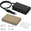 TR24 Car Cigarette Lighter 3 In 1 Charger with Switch (Black Red) - 3