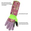 Stab Resistant Gardening Gloves, Pink, Extended Wrist, Print Sleeve - 4