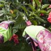 Stab Resistant Gardening Gloves, Pink, Extended Wrist, Print Sleeve - 6
