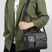 WEIXIER D235 Mens Black PU Leather Shoulder Handbag - 2
