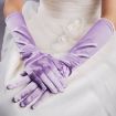 Bride Long Satin Vintage Wedding Gloves, Sunscreen (Light Purple) - 1