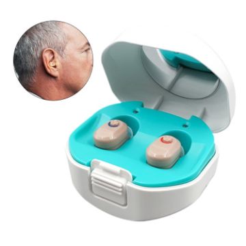 Skin Color TWS On-Ear Sound Amplifier Hearing Aid with Charger - 1