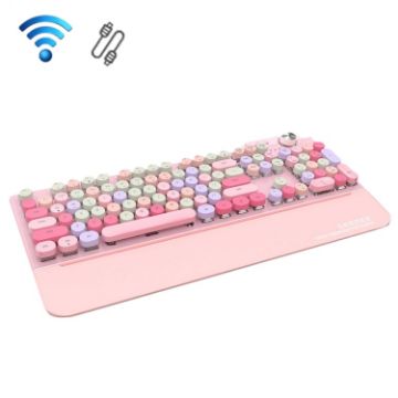 Mofii GEEZER G7 107-Key Pink Mechanical Keyboard: Wired/Wireless/Bluetooth - 1