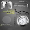 Silver Shell White Background Aluminum Alloy Motorcycle Clock - 3