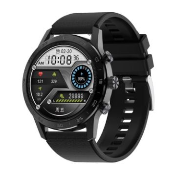 LOANIY DT70 Smart Call Watch - Analog Digital Display, Black Silicone - 1