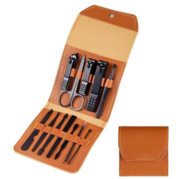 12 In 1 Nail Art Tool Set: Clippers & Scissors, Coffee Edition - 1