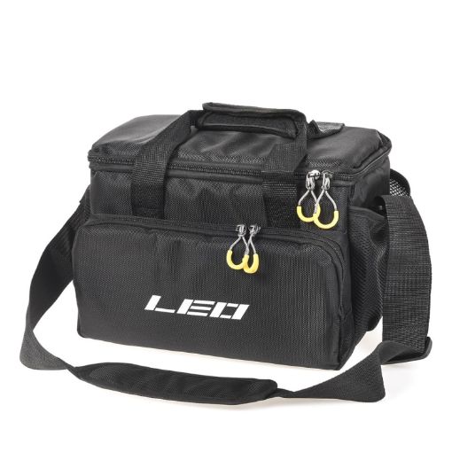 LEO 28048 Black Thickening Square Fishing Gear Bait Wheel Bag - 1