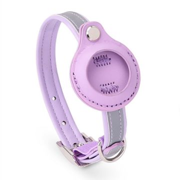 Airtag Tracker Protective Collar for Pets, Size S (Purple) - 1