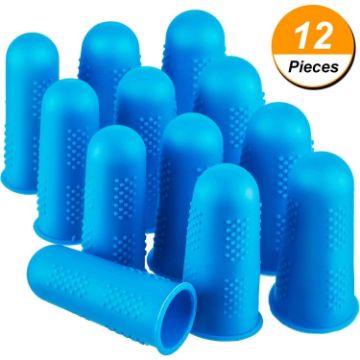Anti-Scald Non-Slip Silicone Finger Cuffs, 4 Sets (Blue) - 1