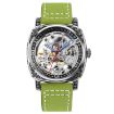 SKMEI 9271 Green Leather Strap Waterproof Mechanical Watch - 1