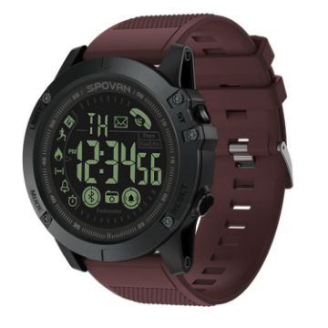 PR1-2 1.24" IP68 Waterproof Sport Smartwatch, Red, Bluetooth/Call Reminder - 1
