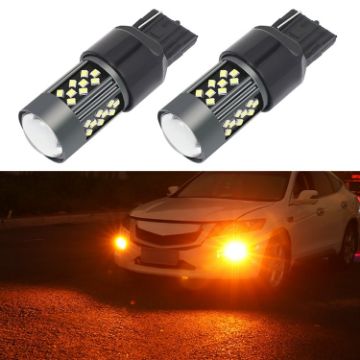 Pair 7443 12V 7W Strobe LED Fog Light (Orange) - 1