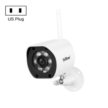 SriHome SH034 5MP Mini WiFi Outdoor Security Cam, US Plug, White - 1