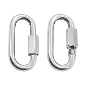 8mm 304 Stainless Steel Quick Connect Ring Buckle (2 PCS) - 1