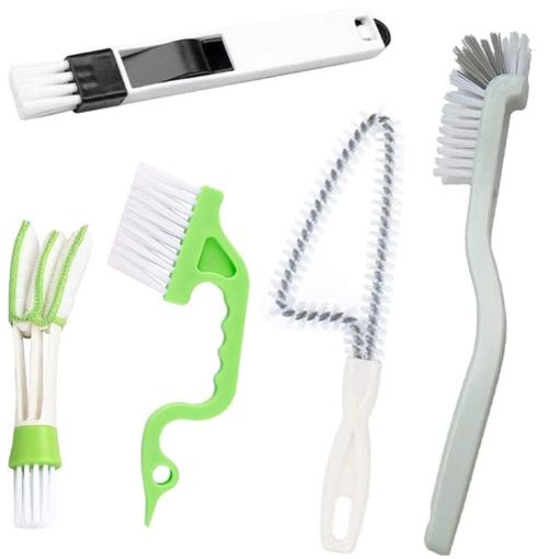 5PCS Groove Cleaning Multi-tool Brush for Doors & Windows (White) - 1