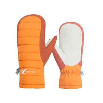 FLYING TERN 307 Kids Waterproof Fleece Sports Gloves (Orange) - 1